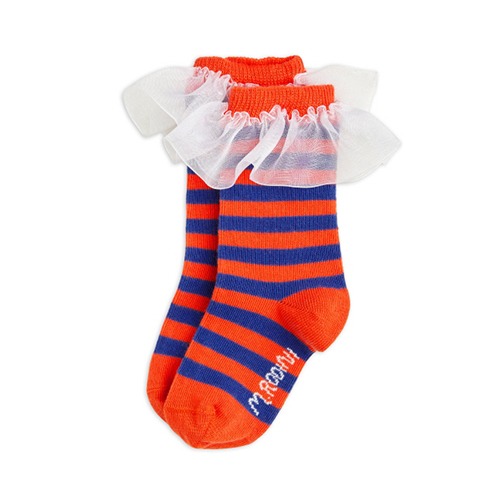 [minirodini] Stripe frill 1-pack socks - Multi