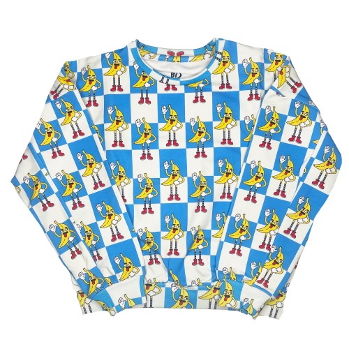 [Hugo♥Tiki] Bubble Sweatshirt - BLUE CHECK BANANA