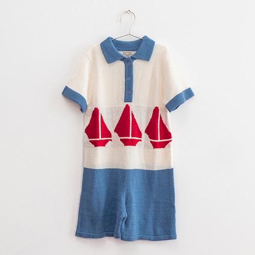 [fish&amp;kids] SAILOR PLAYSUITS - WHITE/RED/BLUE - KIDS