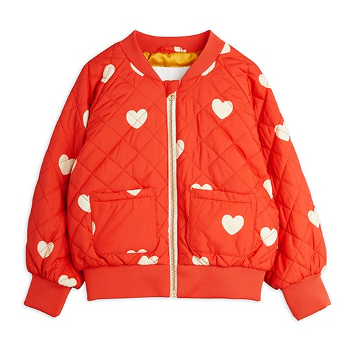 [minirodini] Hearts aop baseball jacket - Red
