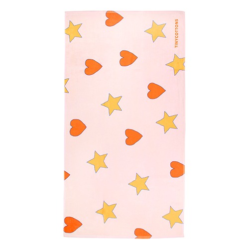 [tinycottons] HEARTS &amp; STARS TOWEL - pastel pink
