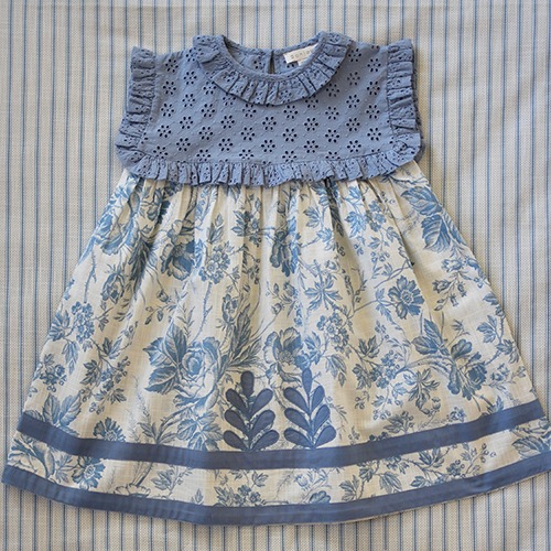 [bonjour] PIA DRESS - Blue tapestry print