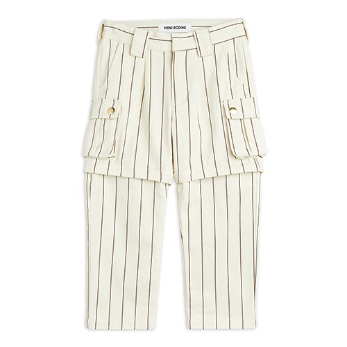 [minirodini] Stripe aop cargo pants - Offwhite