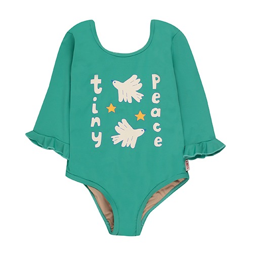 [tinycottons] TINY PEACE SWIMSUIT - emerald
