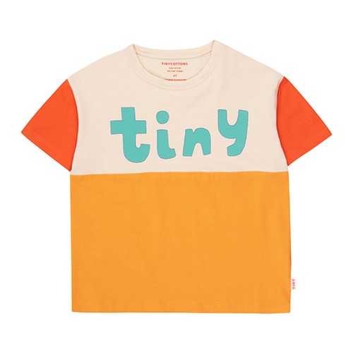 [tinycottons] TINY COLOR BLOCK TEE - light cream/orange
